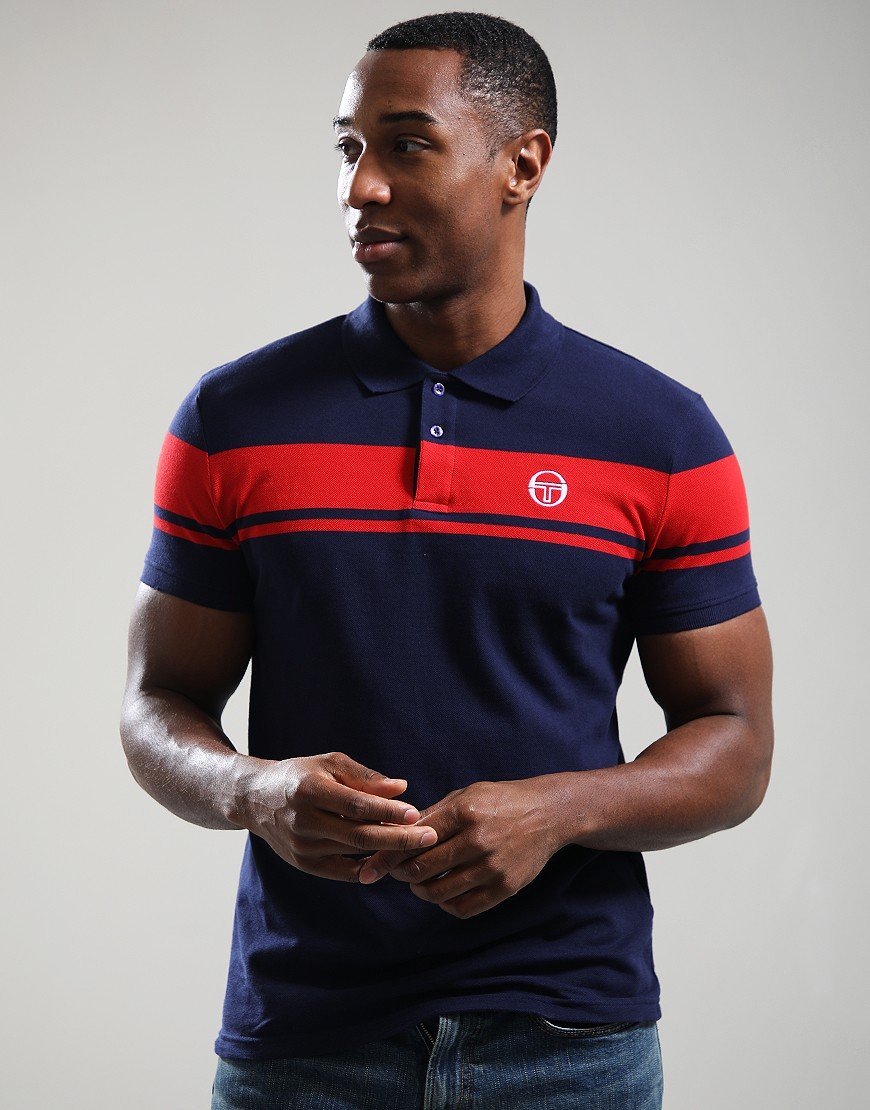Sergio Tacchini Young Line Polo Shirt Maritime Blue/Adrenaline