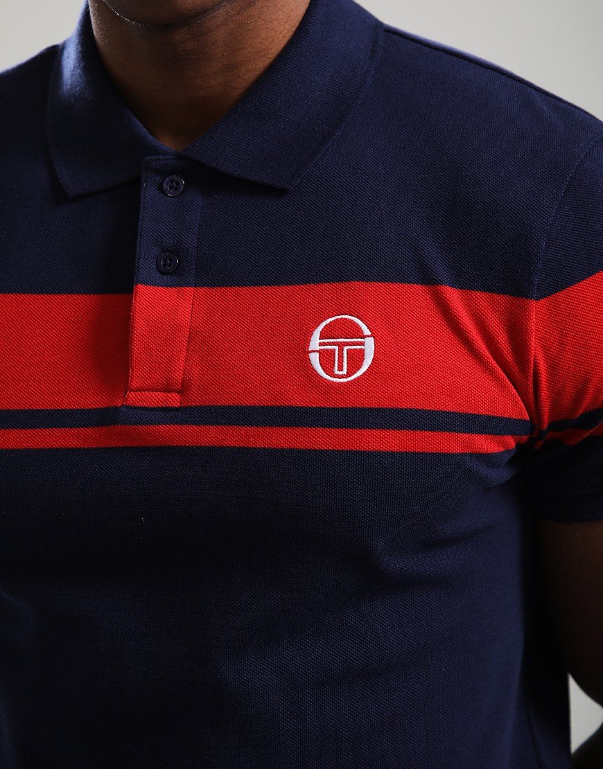 Sergio Tacchini Young Line Polo Shirt Maritime Blue/Adrenaline