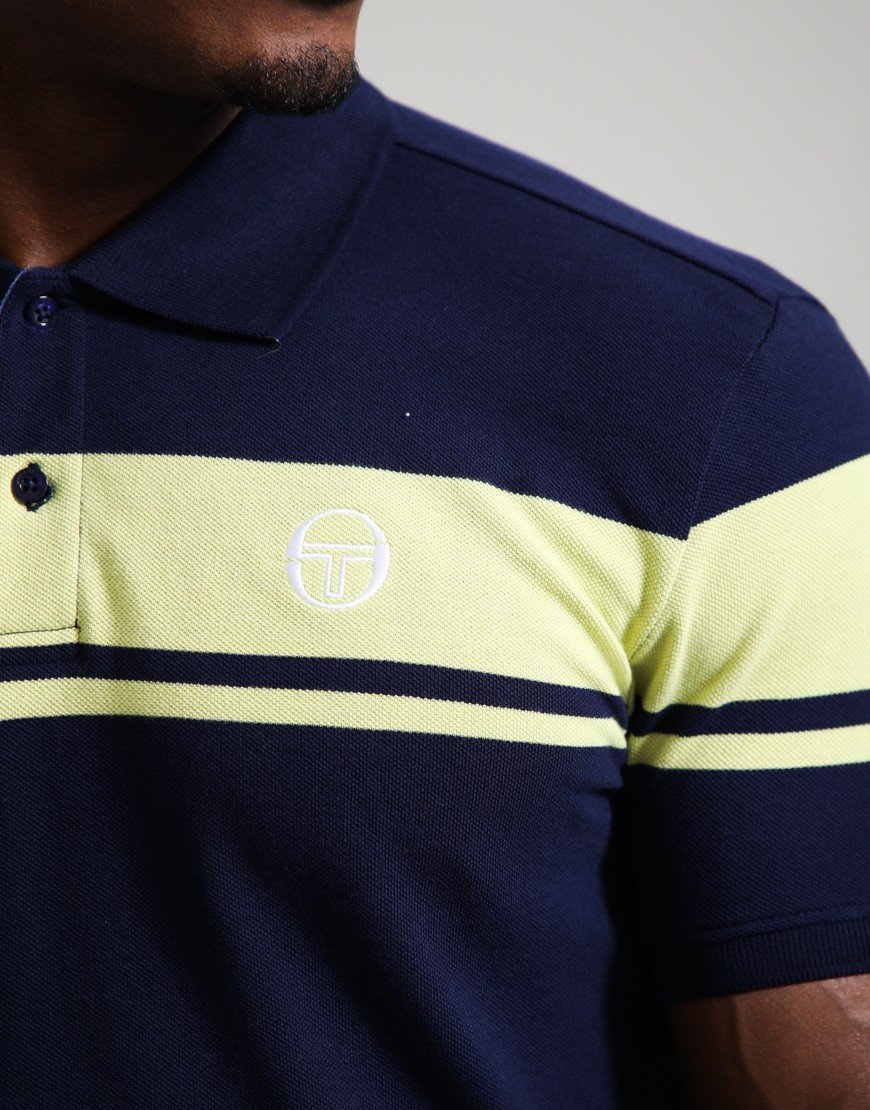 Sergio Tacchini Young Line Polo Shirt Maritime Blue/Celery Green