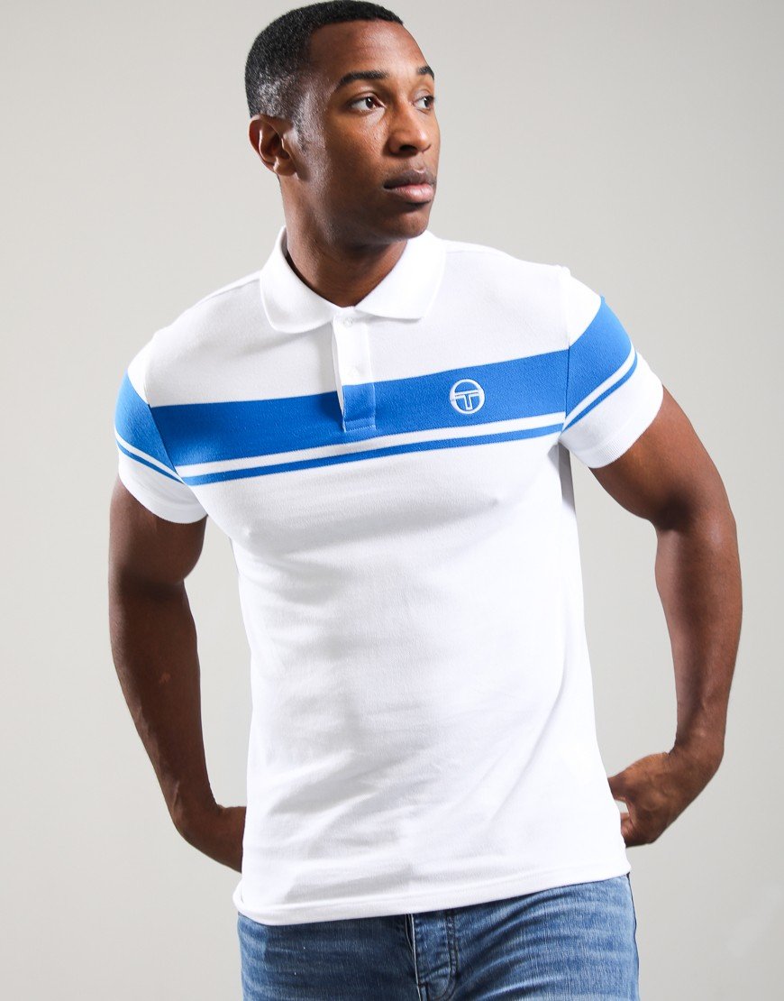 Sergio Tacchini Young Line Polo Shirt White/Princess Blue