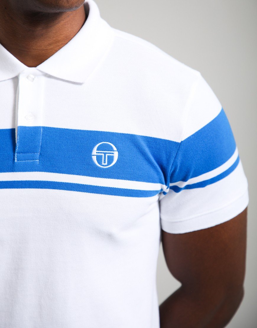 Sergio Tacchini Young Line Polo Shirt White/Princess Blue