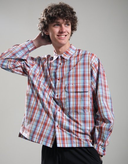 Snow Peak Fade Check Breezy Shirt Red