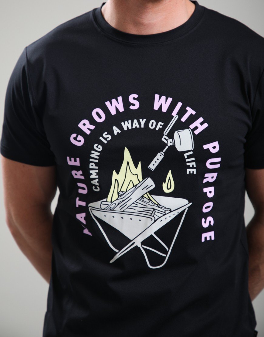 Snow Peak SP Fireplace Dry T-Shirt Black