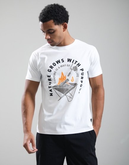 Snow Peak SP Fireplace Dry T-Shirt White