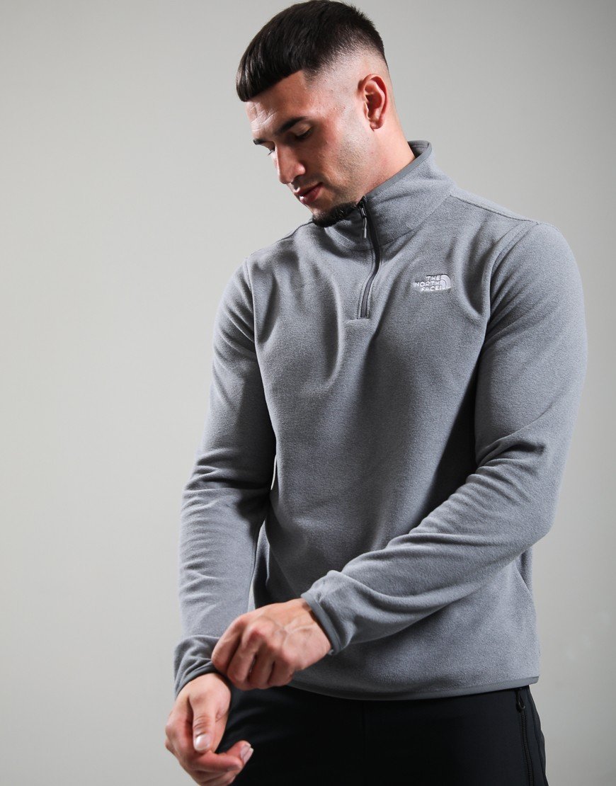 The North Face Glacier 1/4 Zip Fleece Mid Grey Heather