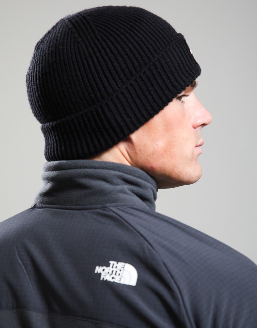 The North Face Logo Box Cuffed Beanie Black