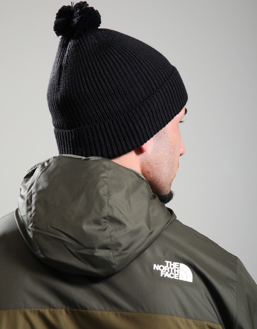 The North Face Logo Box Pom Beanie Black