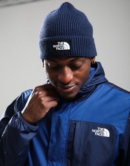 The North Face Logo Box Cuffed Beanie Summit Navy