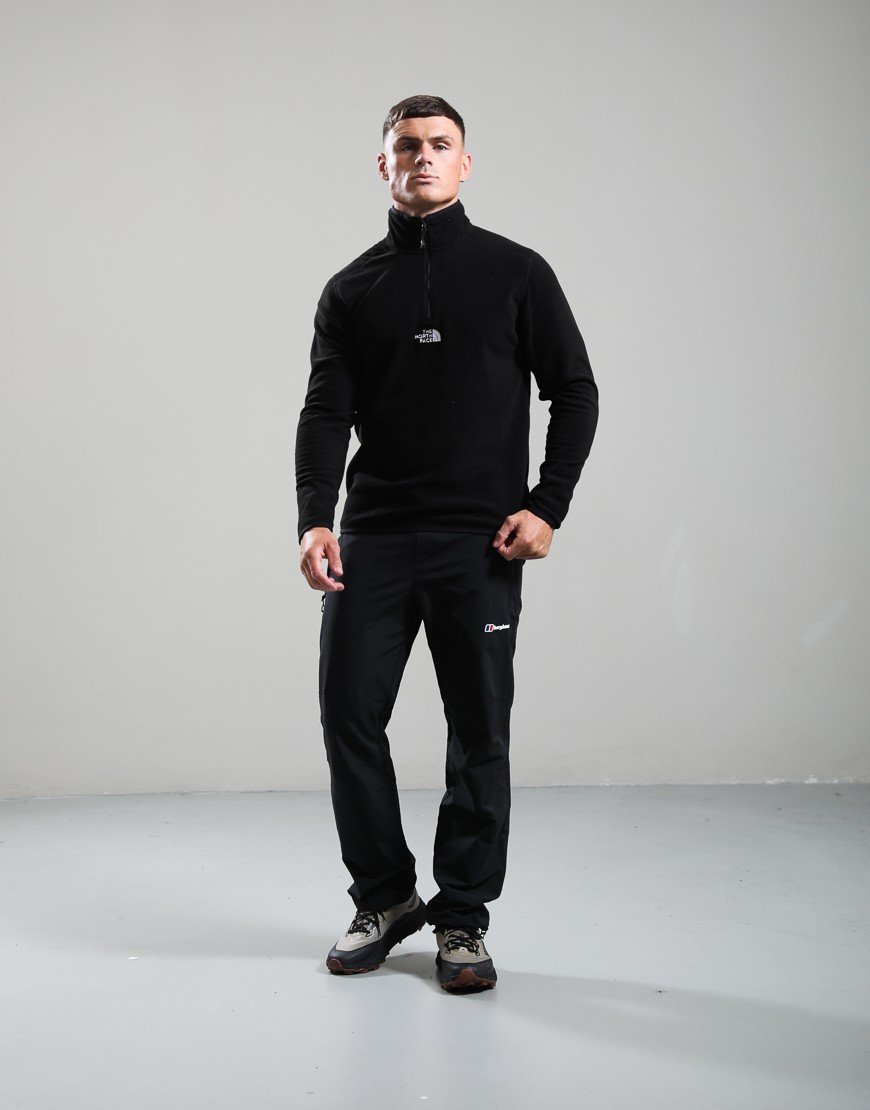 The North Face Glacier 1/4 Zip Embroidered Logo Fleece Black