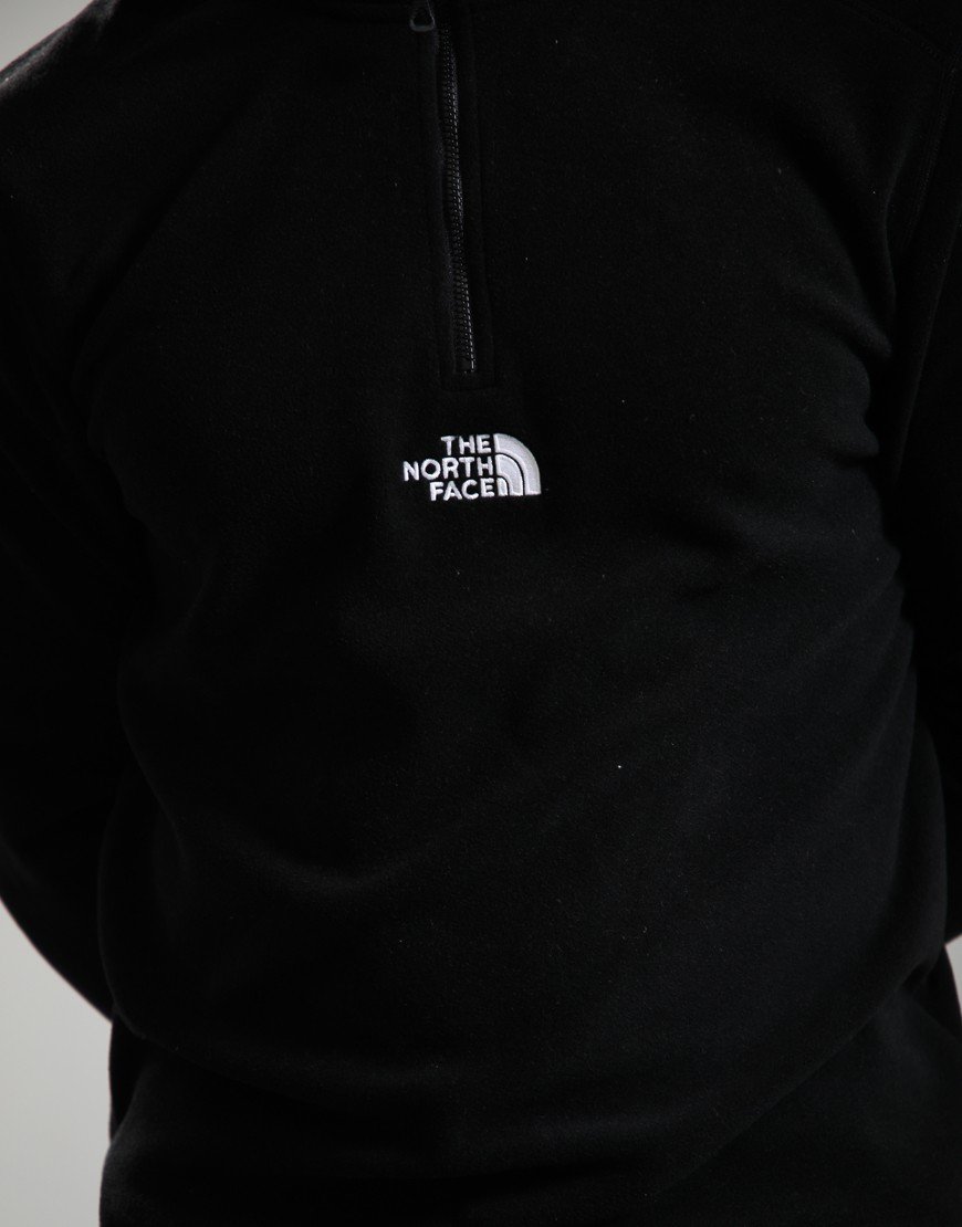The North Face Glacier 1/4 Zip Embroidered Logo Fleece Black