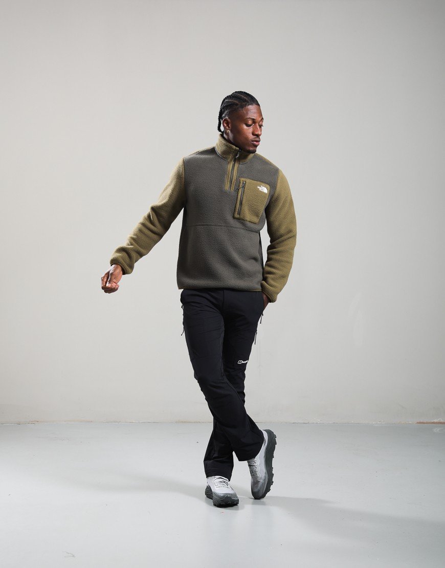 The North Face Yumiori 1/4 Zip Fleece Jacket New Taupe Green/Caraway