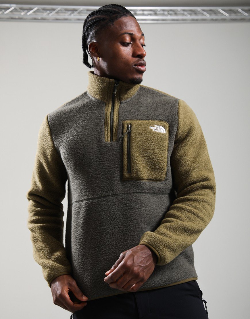 The North Face Yumiori 1/4 Zip Fleece Jacket New Taupe Green/Caraway