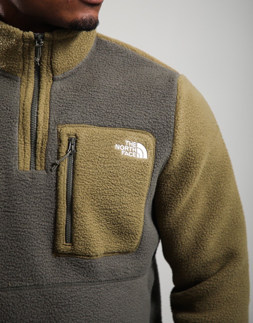 The North Face Yumiori 1/4 Zip Fleece Jacket New Taupe Green/Caraway