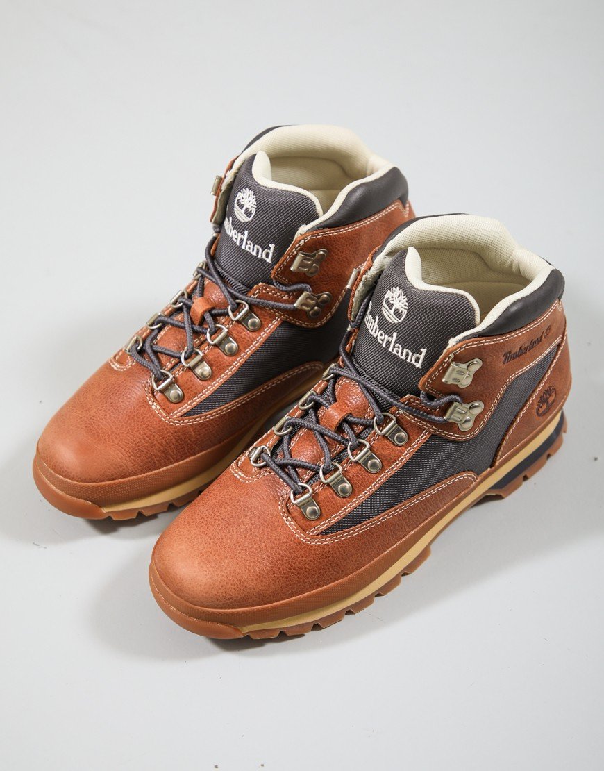 Timberland Euro Hiker Boots Rust Full Grain W Dk Gray