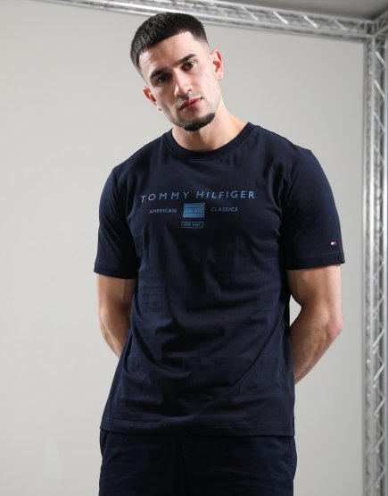 Tommy Hilfiger Brand Love Mono Stack T-Shirt Desert Sky