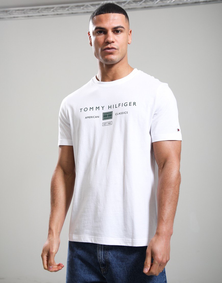 Tommy Hilfiger Brand Love Mono Stack T-Shirt White