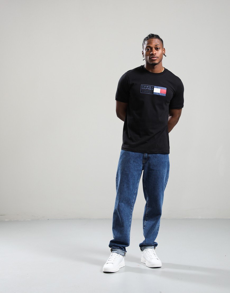 Tommy Hilfiger Brand Love Text Box T-Shirt Black