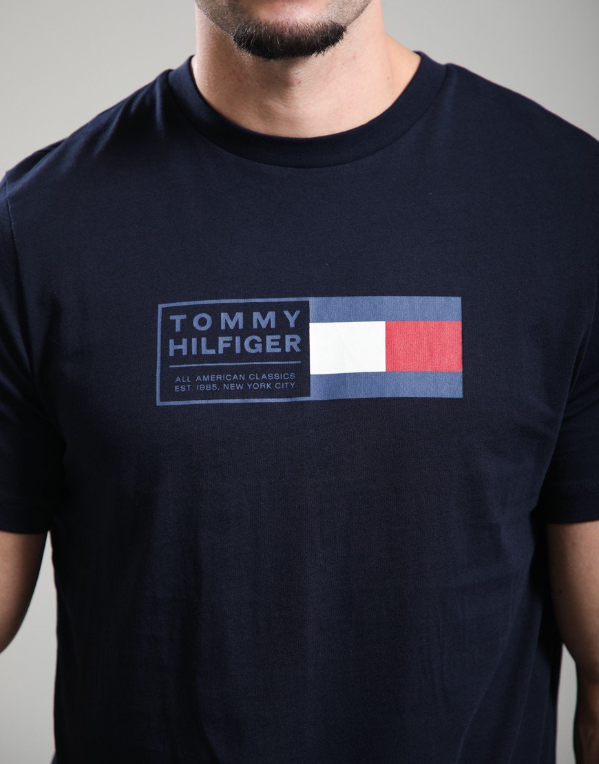 Tommy Hilfiger Brand Love Text Box T-Shirt Desert Sky