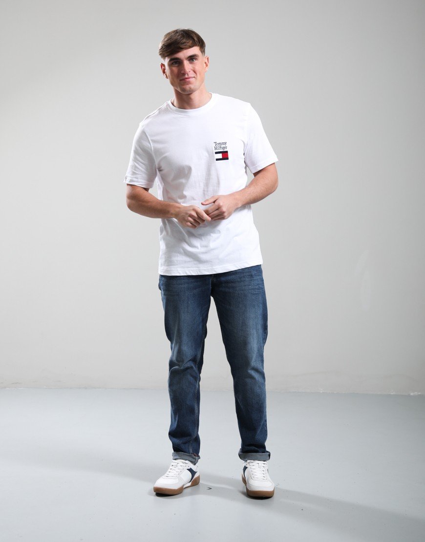 Tommy Hilfiger Brand Love Text Stack T-Shirt White