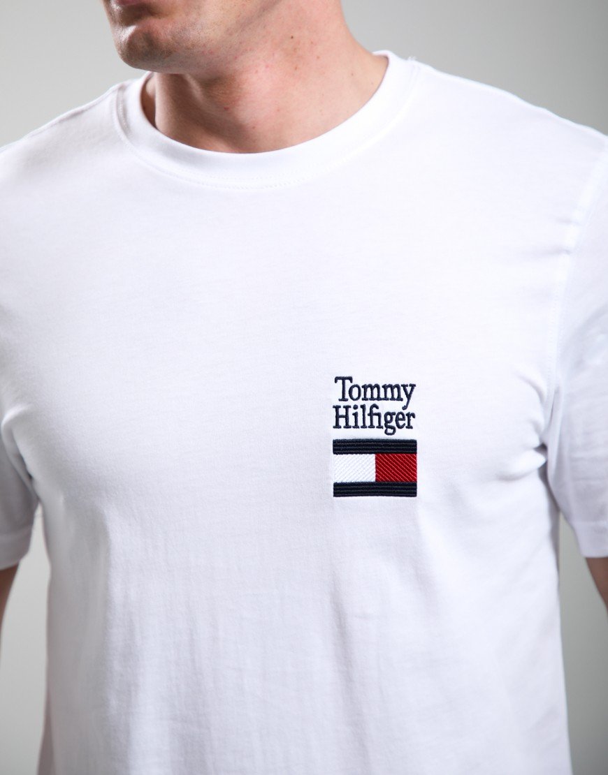Tommy Hilfiger Brand Love Text Stack T-Shirt White