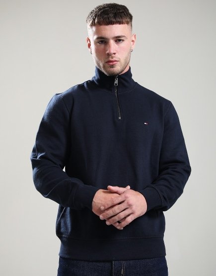 Tommy Hilfiger Essential Fleece Quarter Zip Sweat Desert Sky