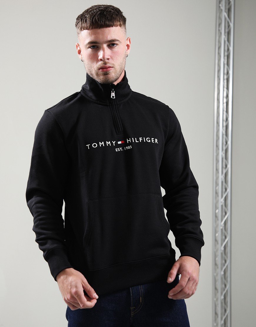 Tommy Hilfiger Logo Mockneck Sweat Black