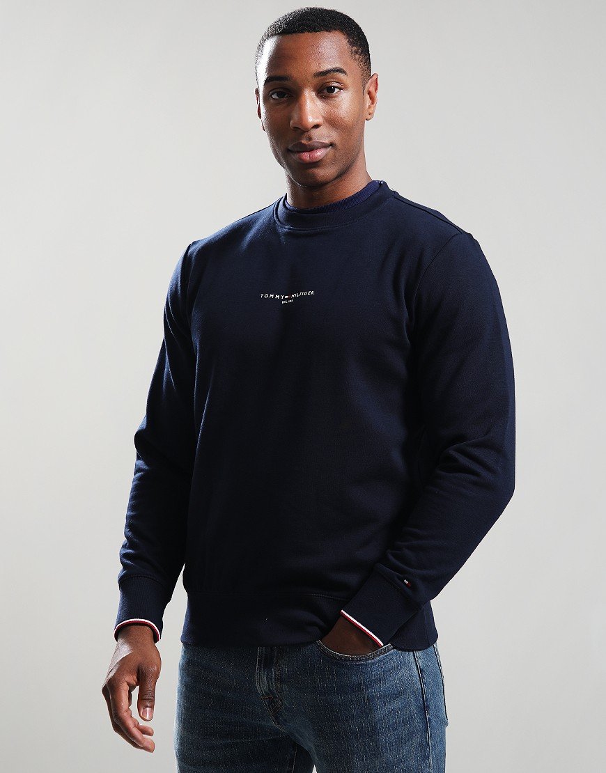 Tommy Hilfiger Logo Tipped Crew Sweat Sky
