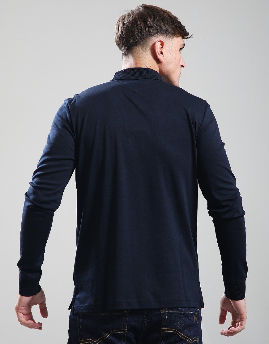 Tommy Hilfiger Zip Interlock Long Sleeve Polo Shirt Desert Sky