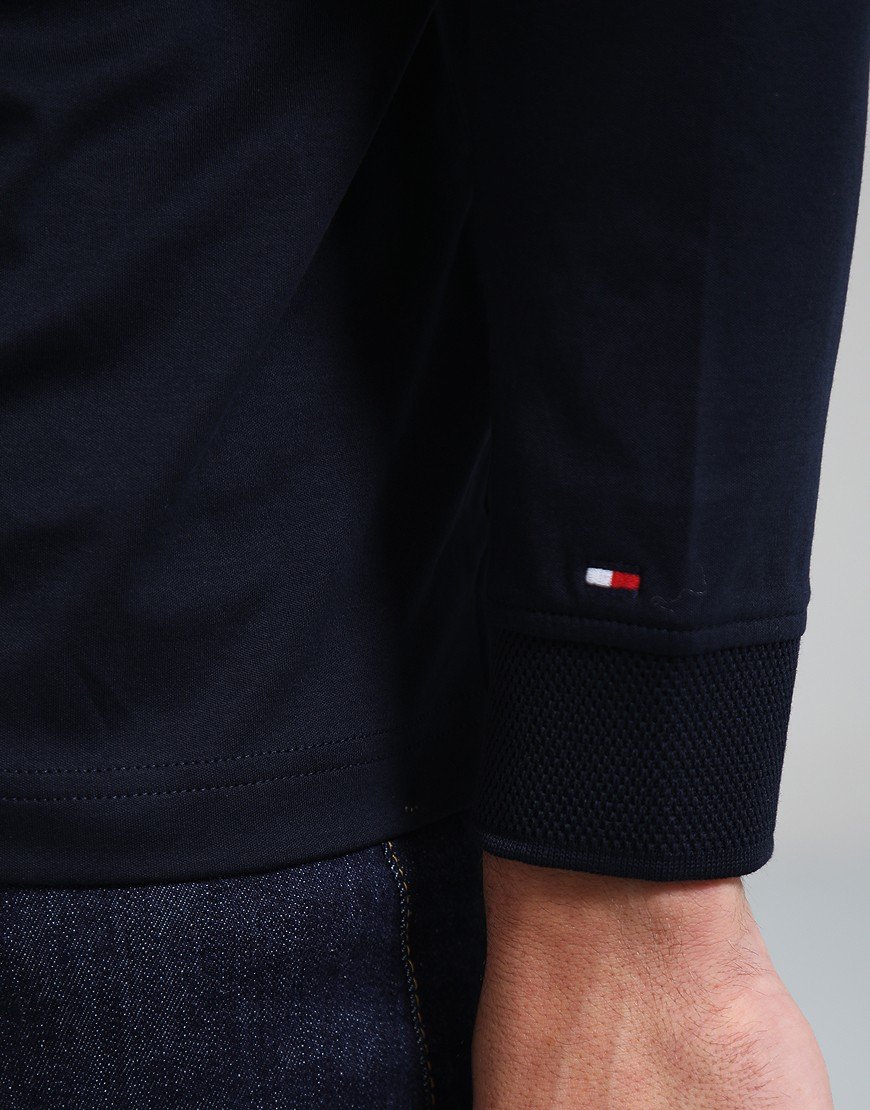 Tommy Hilfiger Zip Interlock Long Sleeve Polo Shirt Desert Sky