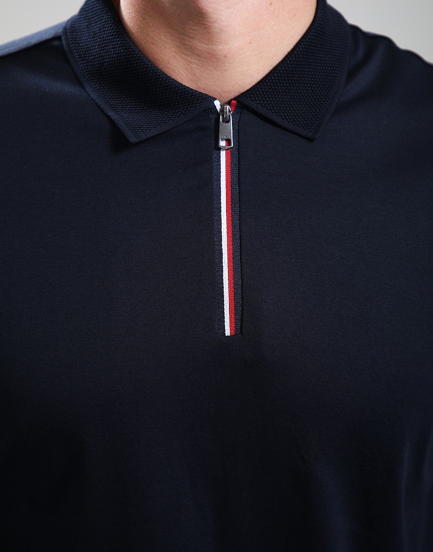 Tommy Hilfiger Zip Interlock Long Sleeve Polo Shirt Desert Sky