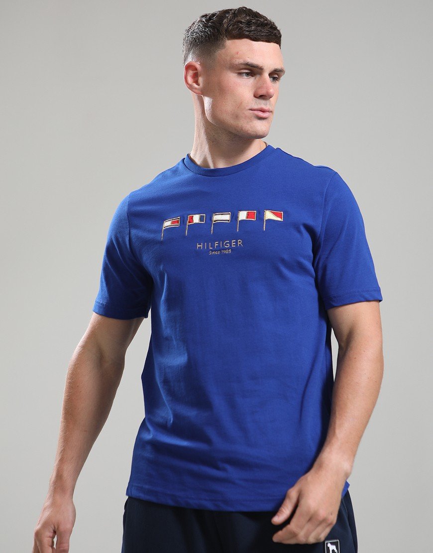 Tommy Hilfiger Multi Flag T-Shirt Wedge Blue