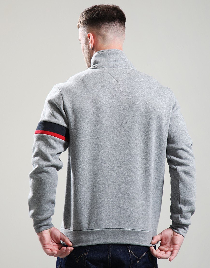 Tommy Hilfiger RWB Insert Quarter Zip Sweat Medium Grey Heather