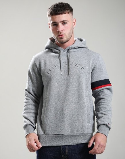 Tommy Hilfiger RWB Insert Hoodie Medium Grey Heather
