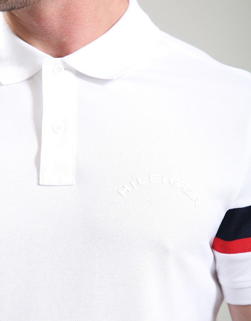 Tommy Hilfiger RWB Sleeve Tape Polo Shirt White