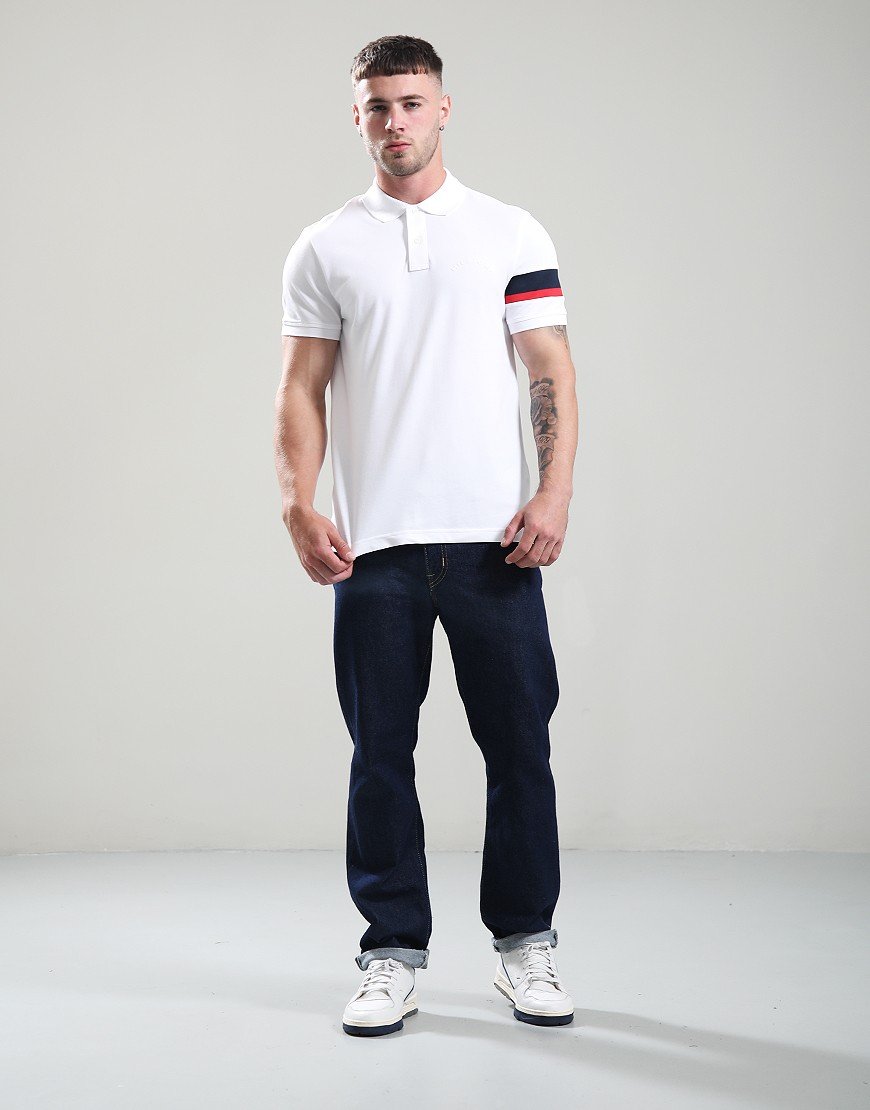 Tommy Hilfiger RWB Sleeve Tape Polo Shirt White