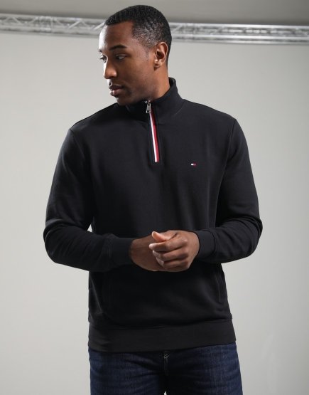 Tommy Hilfiger RWB Tipping 1/4 Zip Sweat Black