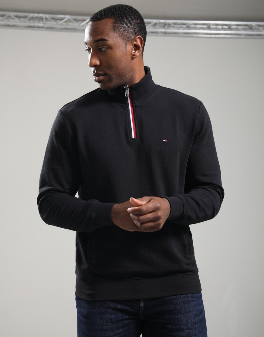 Tommy Hilfiger RWB Tipping 1/4 Zip Sweat Black