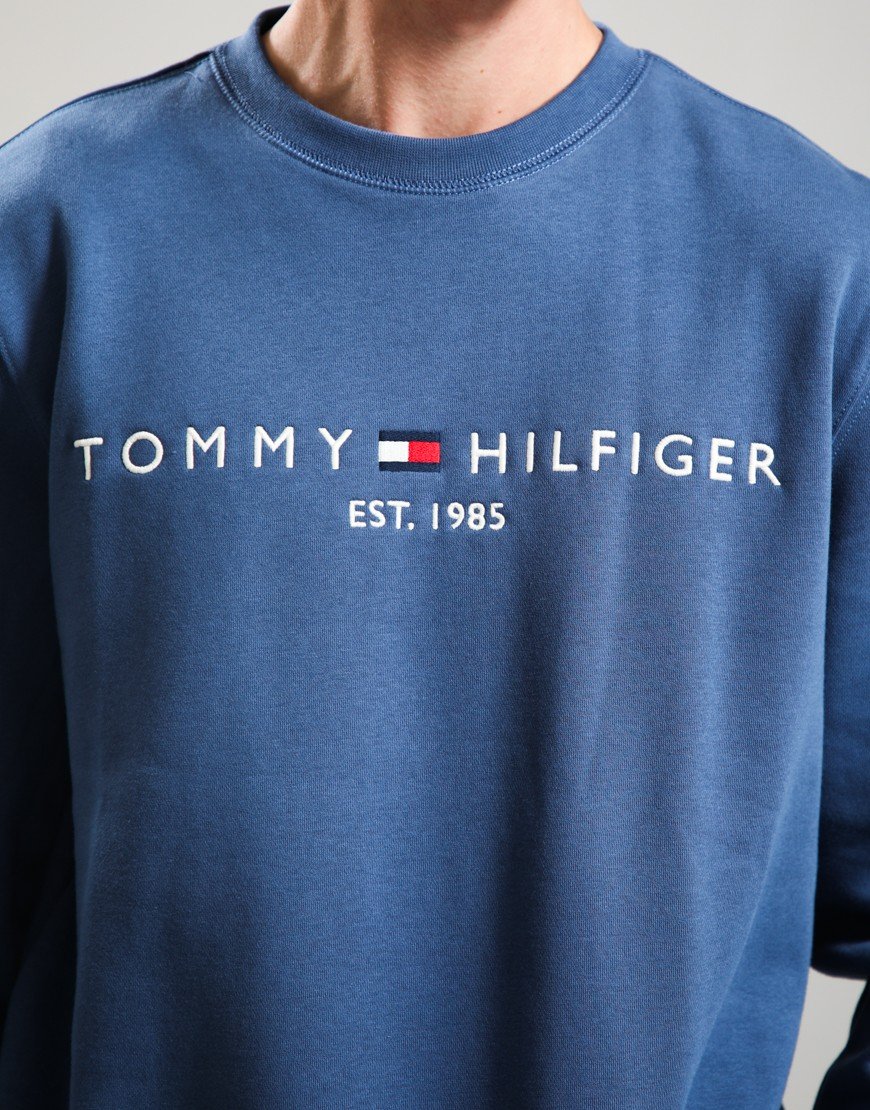 Tommy Hilfiger Logo Crew Sweat Aegean Sea