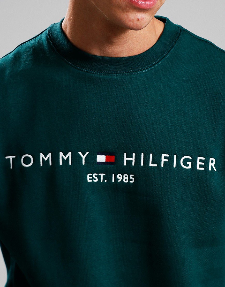 Tommy Hilfiger Logo Crew Sweat Ornamental Green
