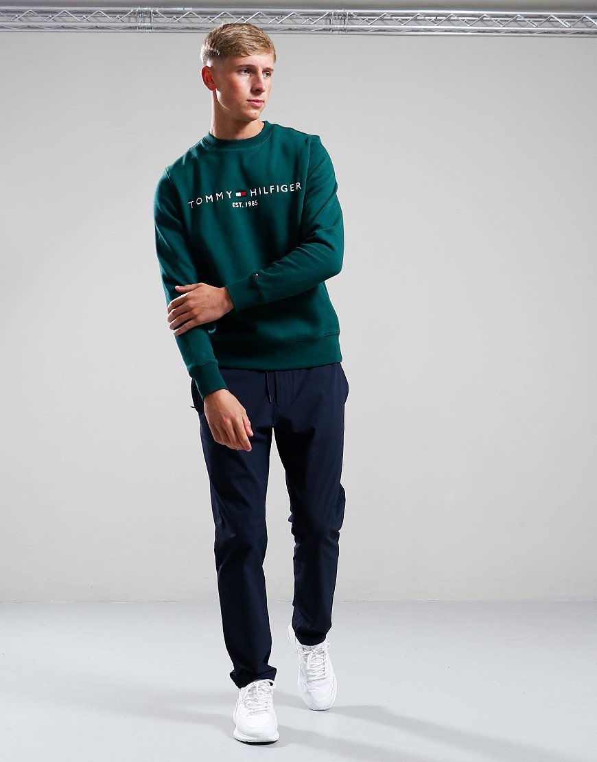 Tommy Hilfiger Logo Crew Sweat Ornamental Green