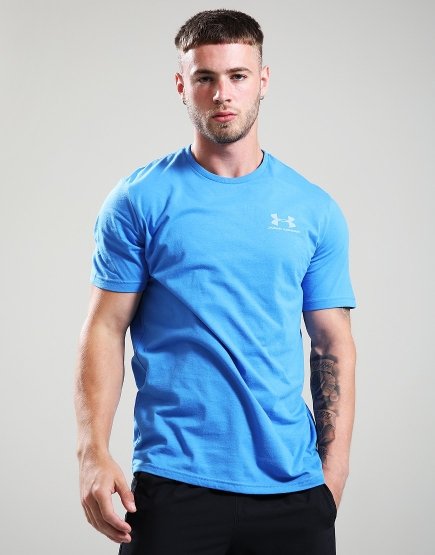 Under Armour Left Chest Logo T-Shirt Blue Atlantis/Blue Calm