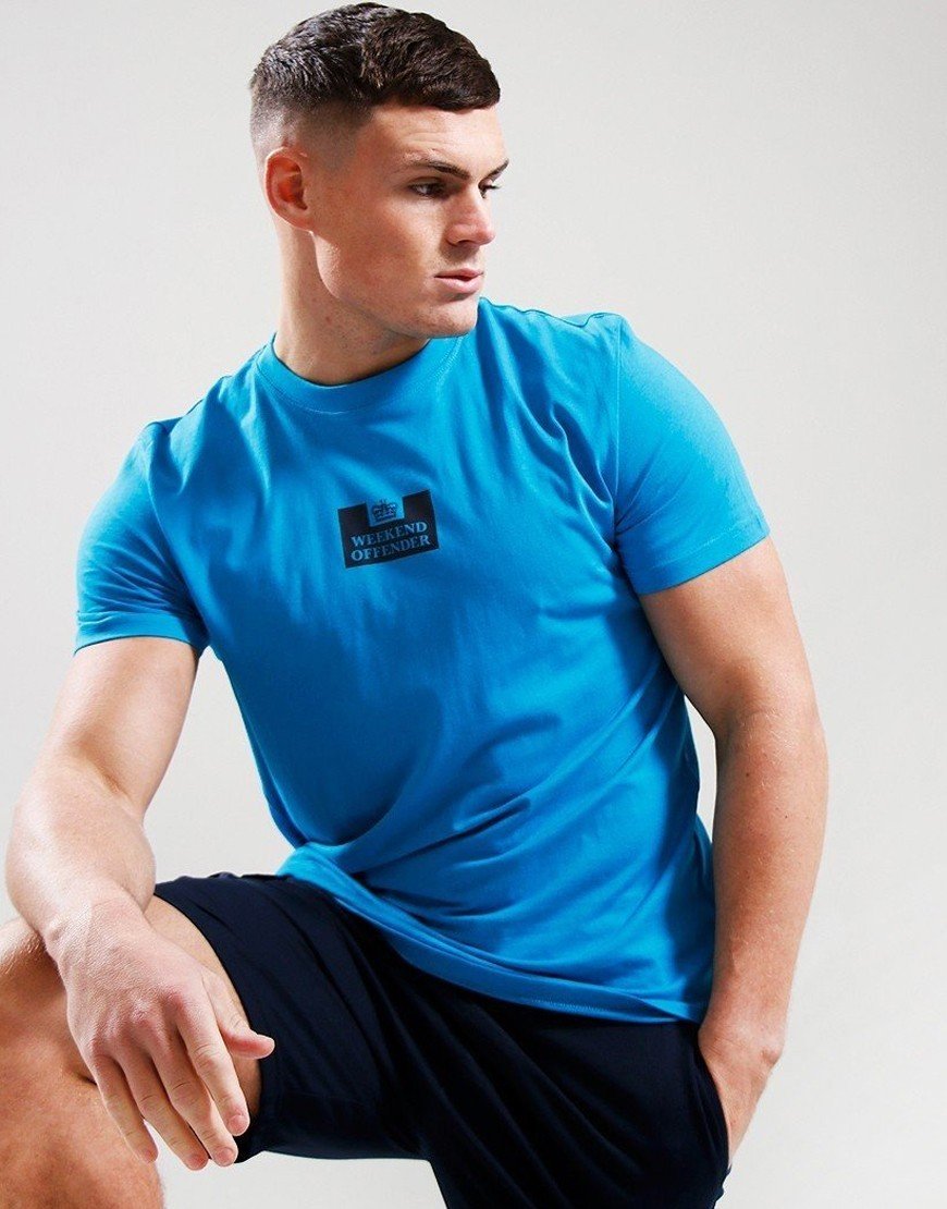 Weekend Offender The Heights T-Shirt Bright Aqua/Navy
