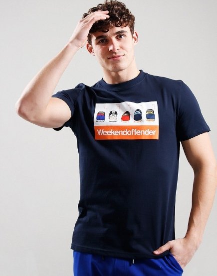 Weekend Offender Trainerspotting Graphic T-Shirt Navy