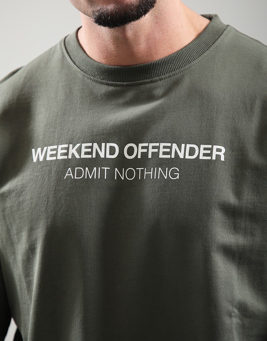 Weekend Offender Matterhorn Crew Sweat Dark Green/Winter White