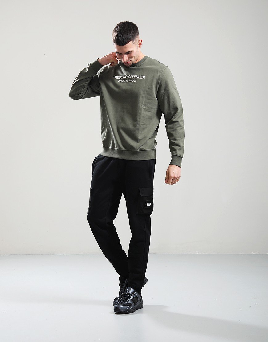 Weekend Offender Matterhorn Crew Sweat Dark Green/Winter White