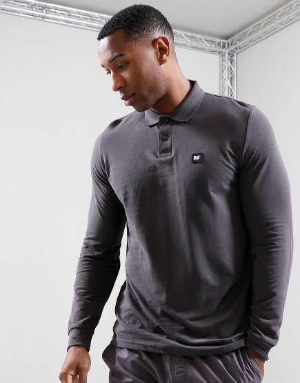 Weekend Offender Long Sleeve Barnum Polo Shirt Anthracite