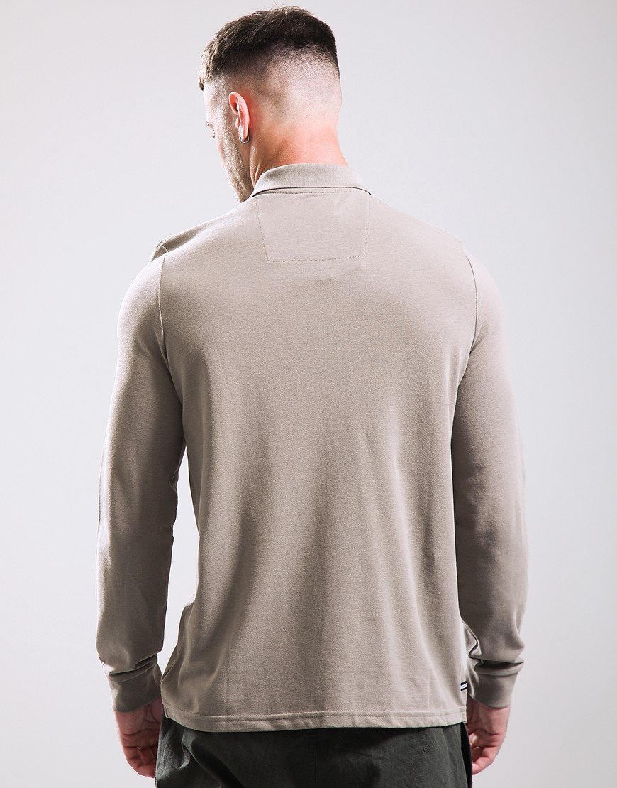 Weekend Offender Barnum Long Sleeve Polo Shirt Dark Stone