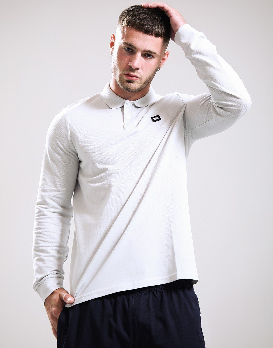 Weekend Offender Barnum Long Sleeve Polo Shirt Silver