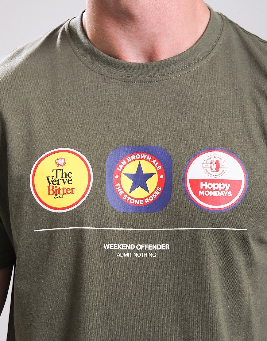 Weekend Offender Beer Mats T-Shirt Dark Green