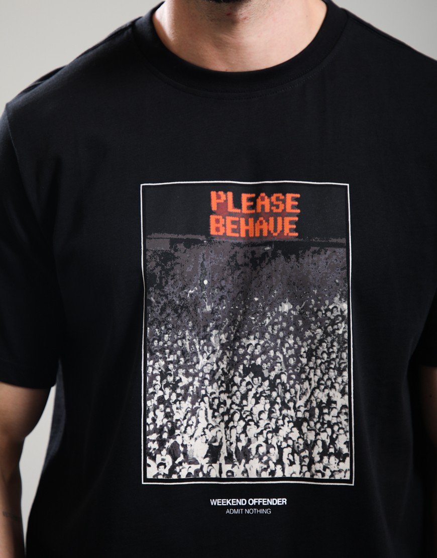 Weekend Offender Behave Graphic T-Shirt Black